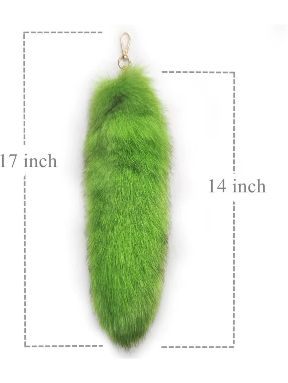 Women's Green Fluffy Fox Tail Cosplay Keychain Birthday Party Costume Handbag